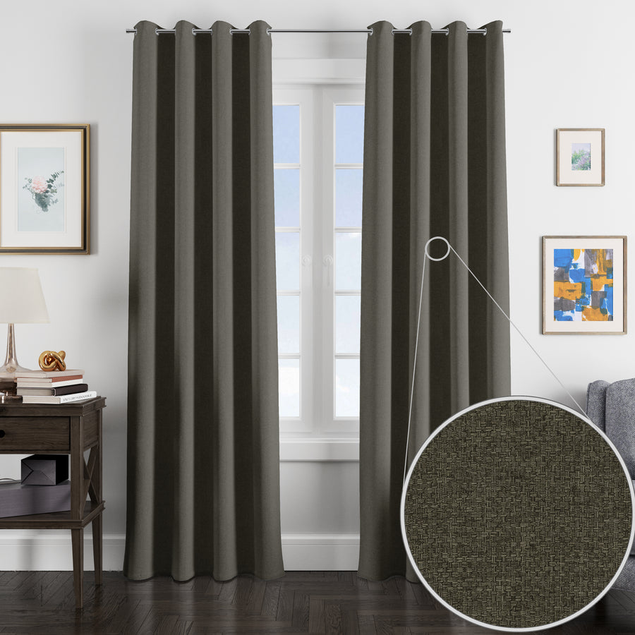 Basket Weave Blockout Curtain Collection: Eyelet - Westpoint Linen